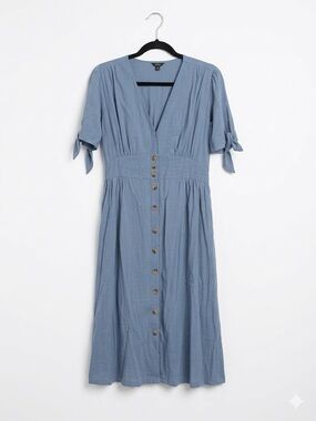 Buffalo Light Blue Linen Viscose Dress Small New with Tags